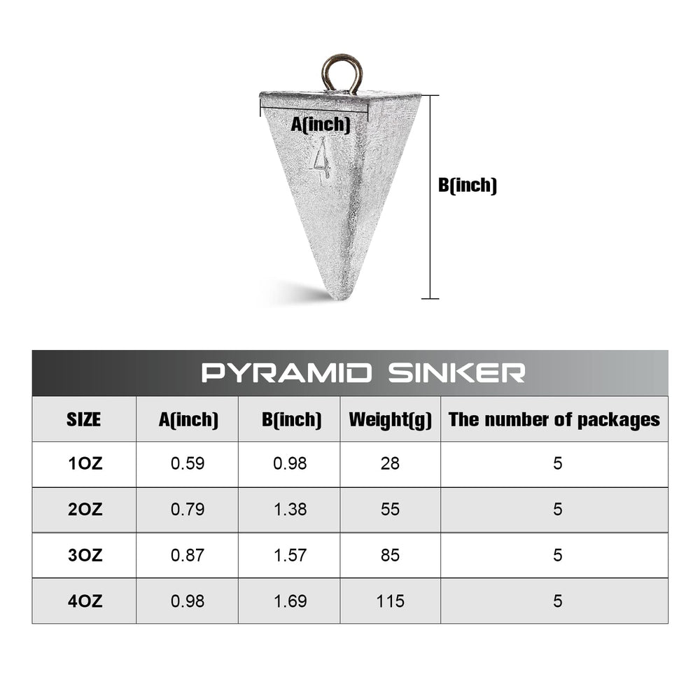 Croch Pyramid Sinker 3oz for saltwater fishing