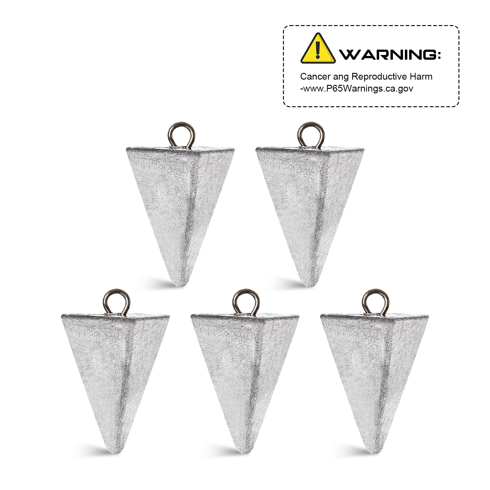 Close-up of the smooth stainless steel ring on a pyramid sinker