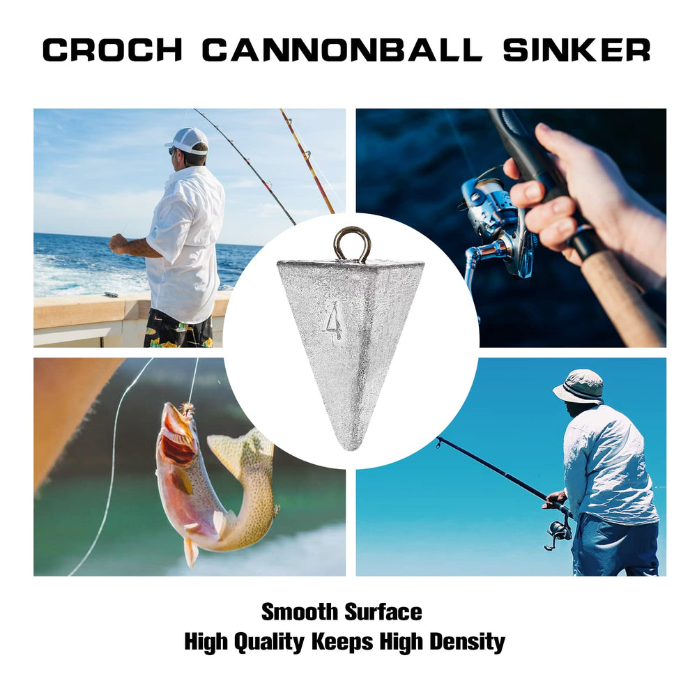 Close-up of Croch pyramid sinker with stainless steel ring