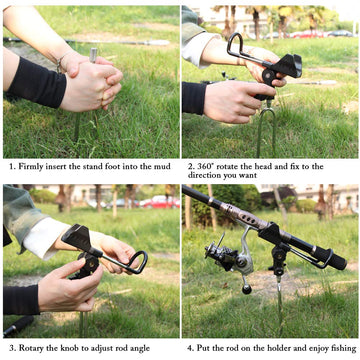 Stainless steel bank fishing rod holders for carp and catfishing