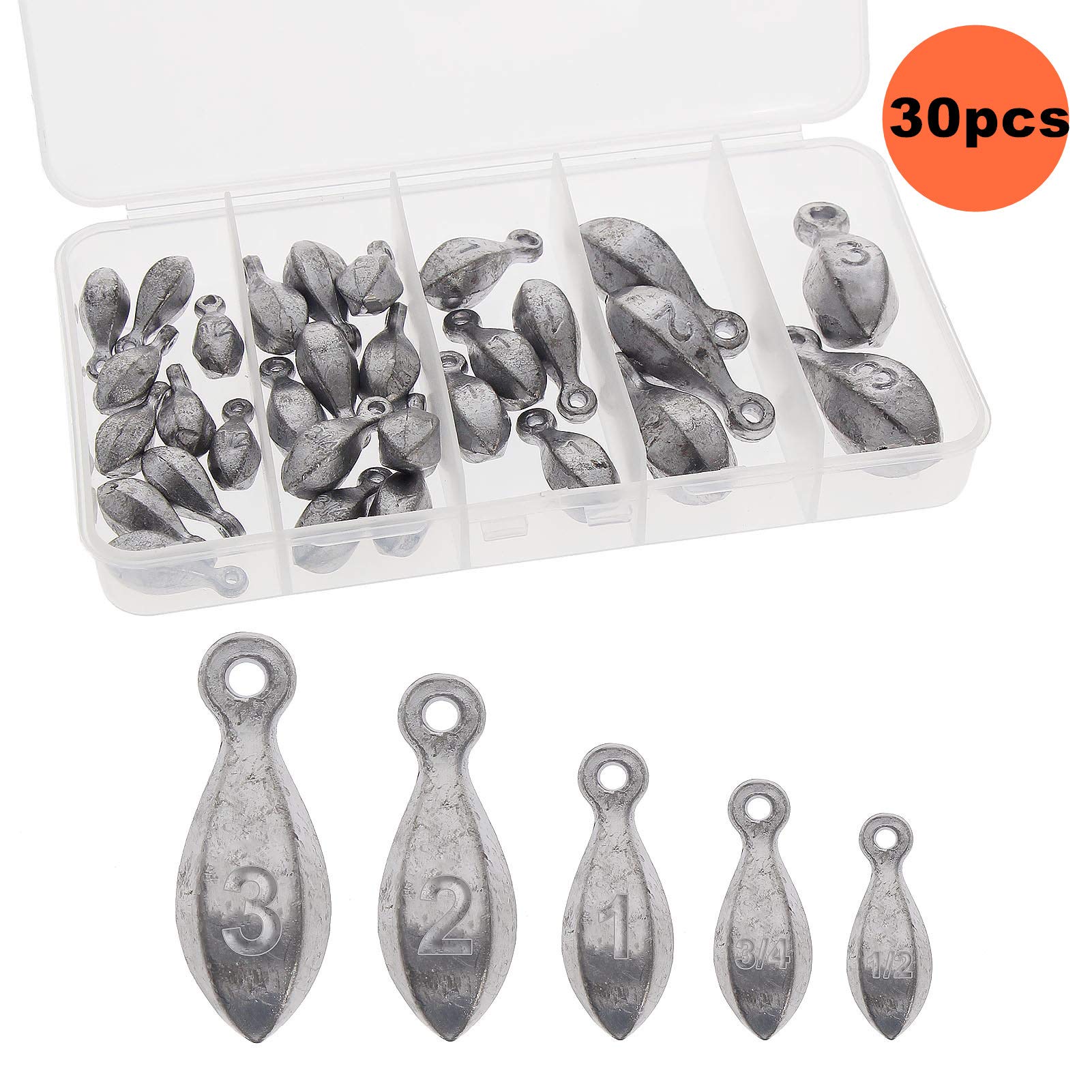 Compact 30-piece sinker kit for anglers
