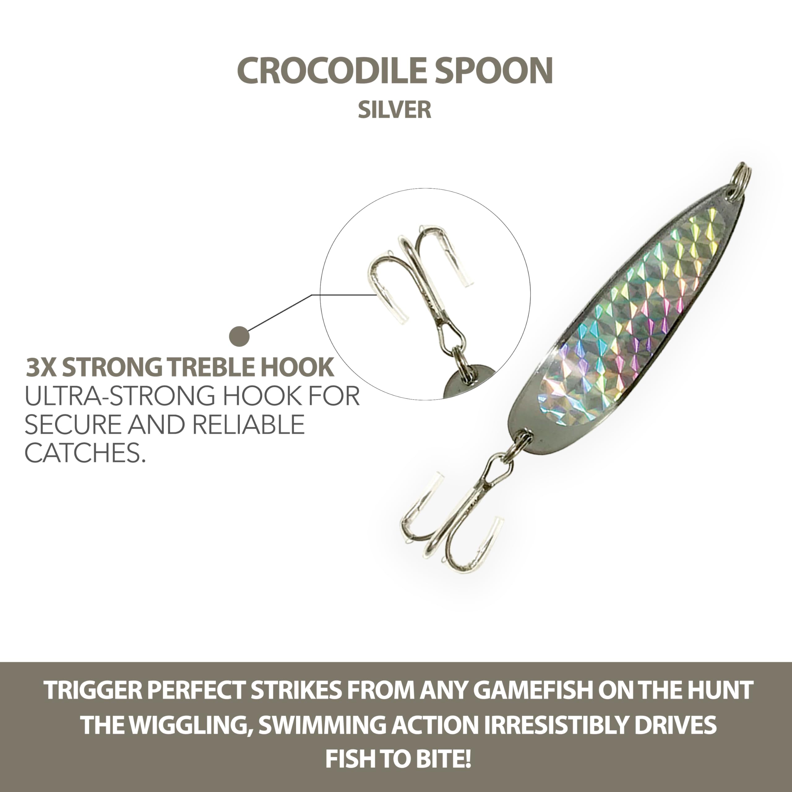 Casting Crocodile Spoons 1oz lures for multi-species fishing