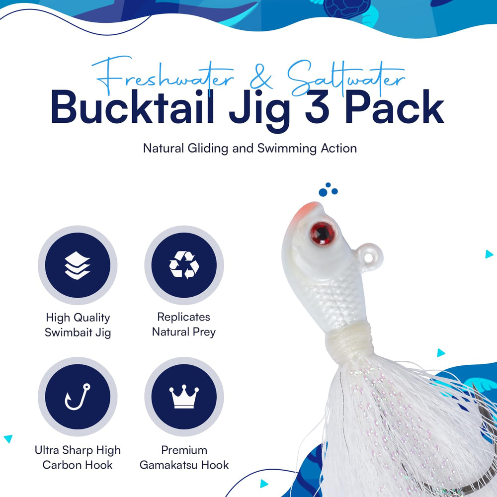 Pack of 3 Bucktail Jigs