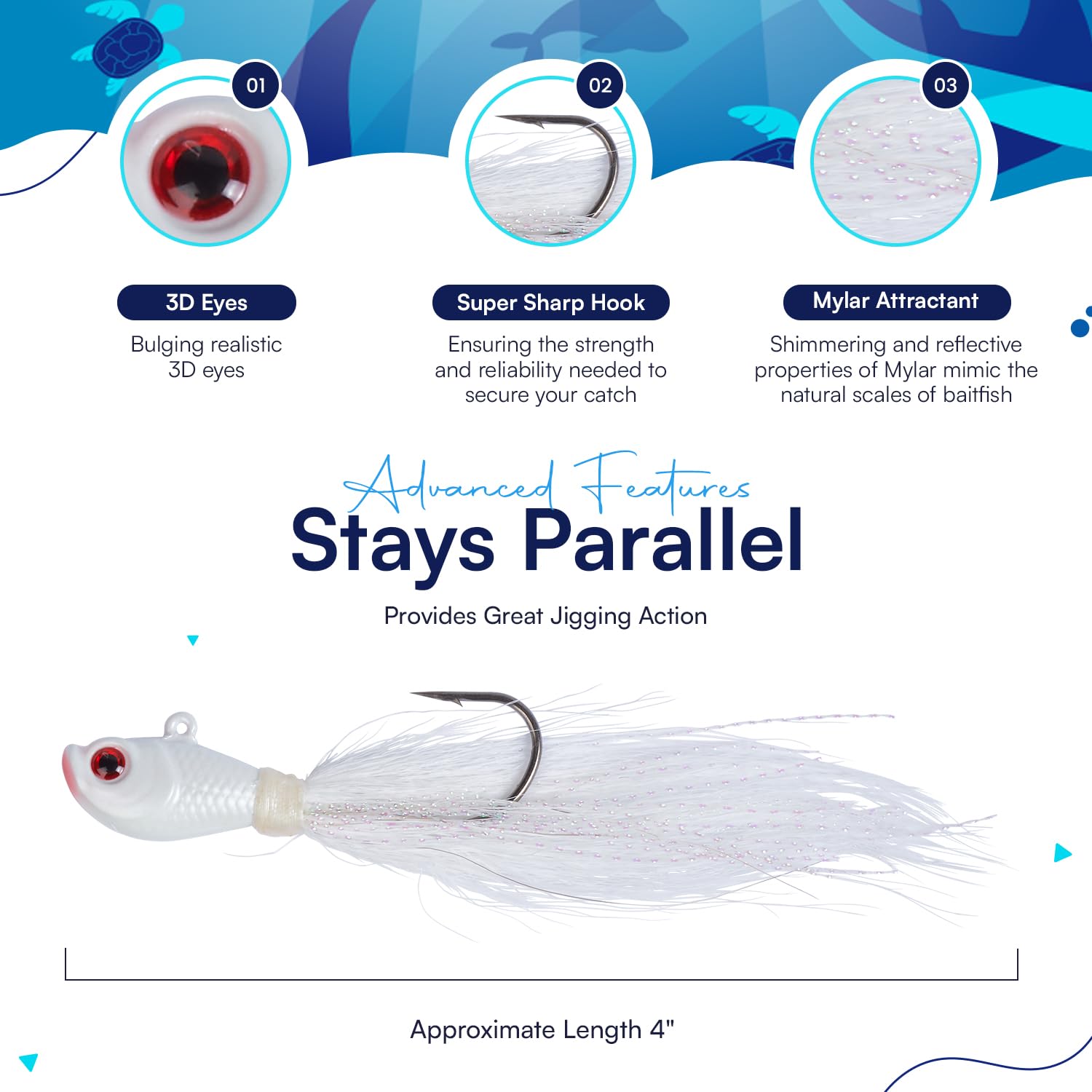 Angler using Bucktail Jig in saltwater/freshwater conditions