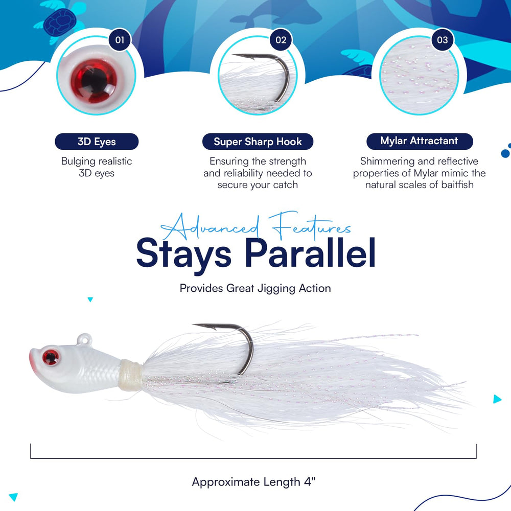 Angler using Bucktail Jig in saltwater/freshwater conditions