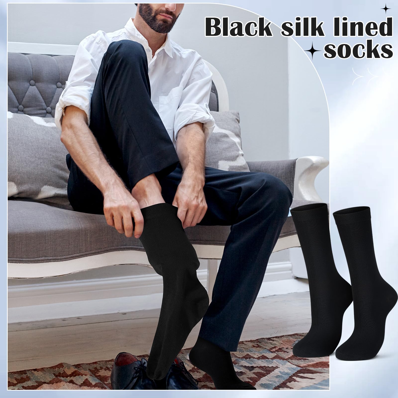 Croloose silk liner socks seamless construction for smooth under footwear.