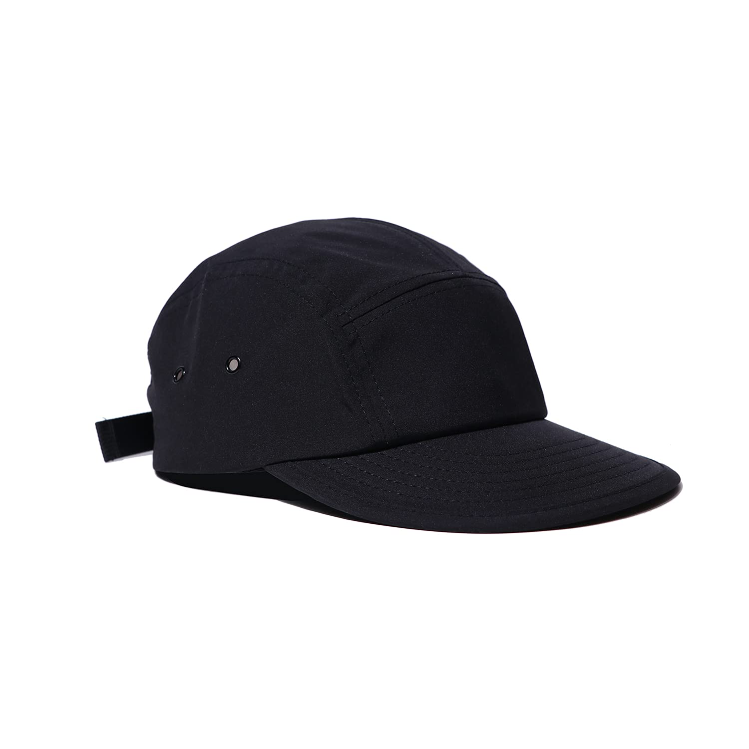 Croogo Casual Flat Brim Cap in black, front view