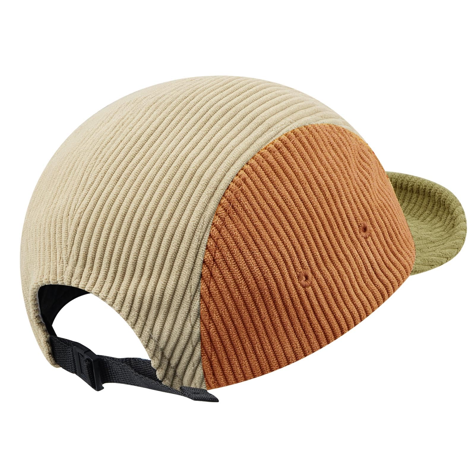 Flat brim style Croogo corduroy hat worn outdoors
