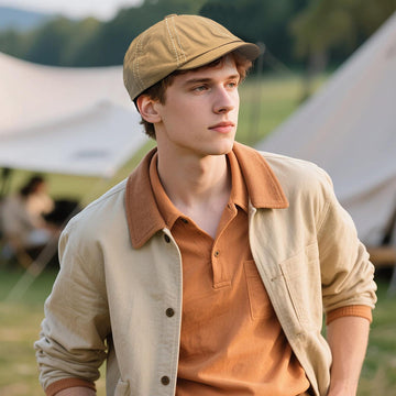 Close-up of herringbone fabric texture on Croogo cap