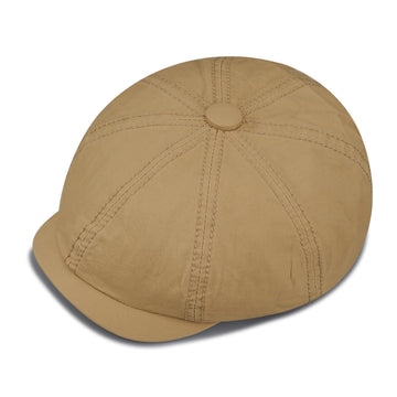 Eight-panel flat cap silhouette with button top