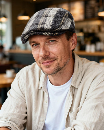One size adjustable Croogo newsboy cap with button
