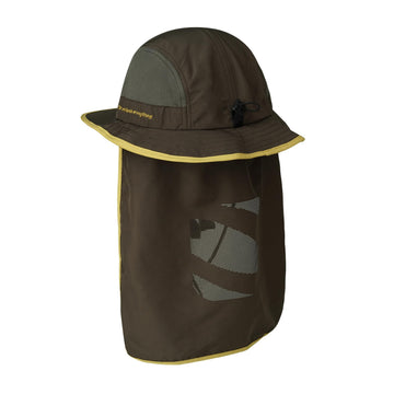 Detachable neck sun flap attached to the hat