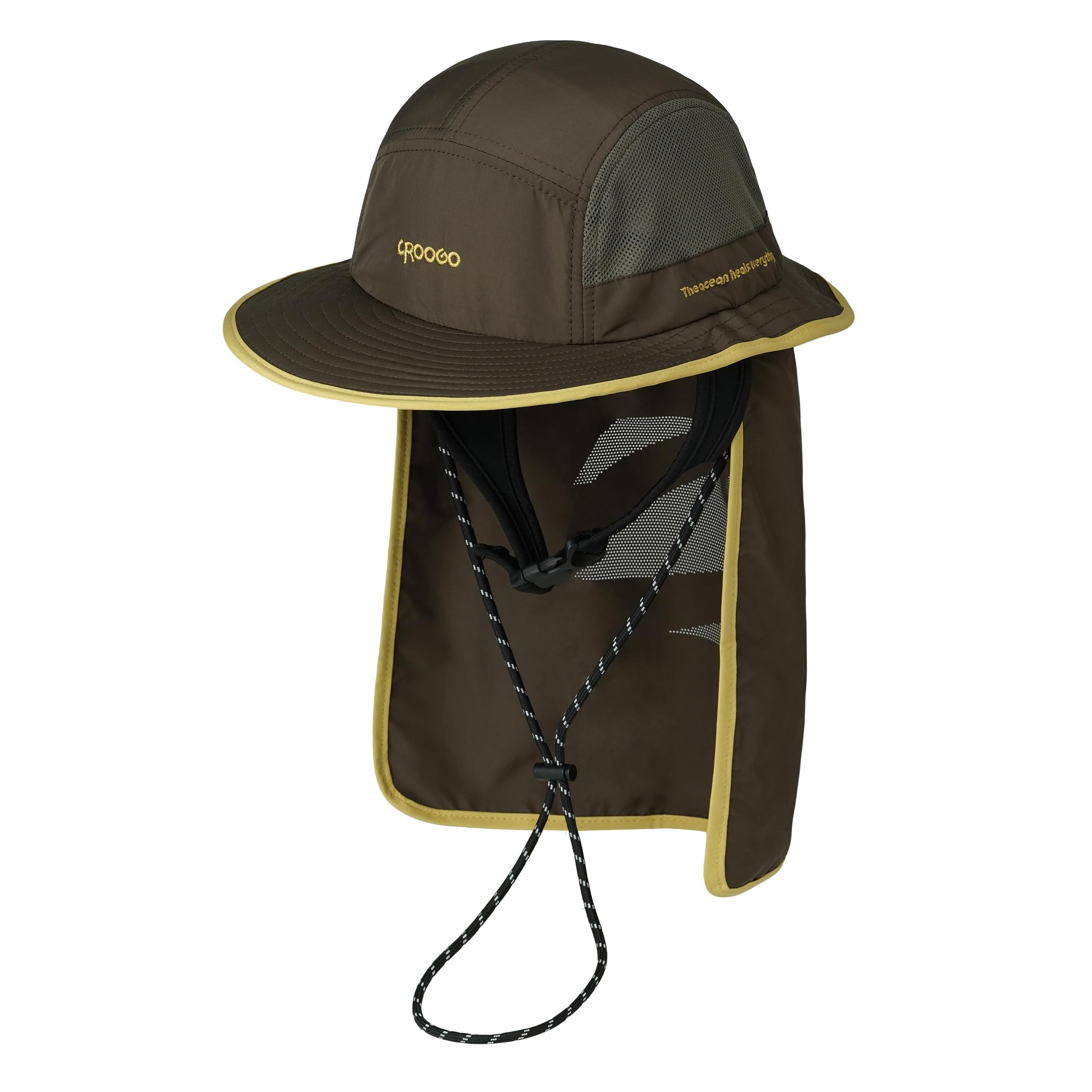 Wide UPF brim providing sun protection