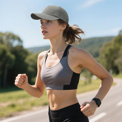 Close-up of breathable nylon fabric and soft inner sweatband