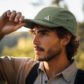 Flat brim and short brim detail Croogo Trucker Cap Green DDY1