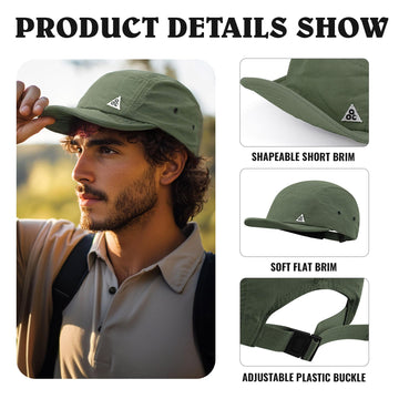 Side view showing nylon quick-dry fabric Croogo Trucker Cap Green DDY1