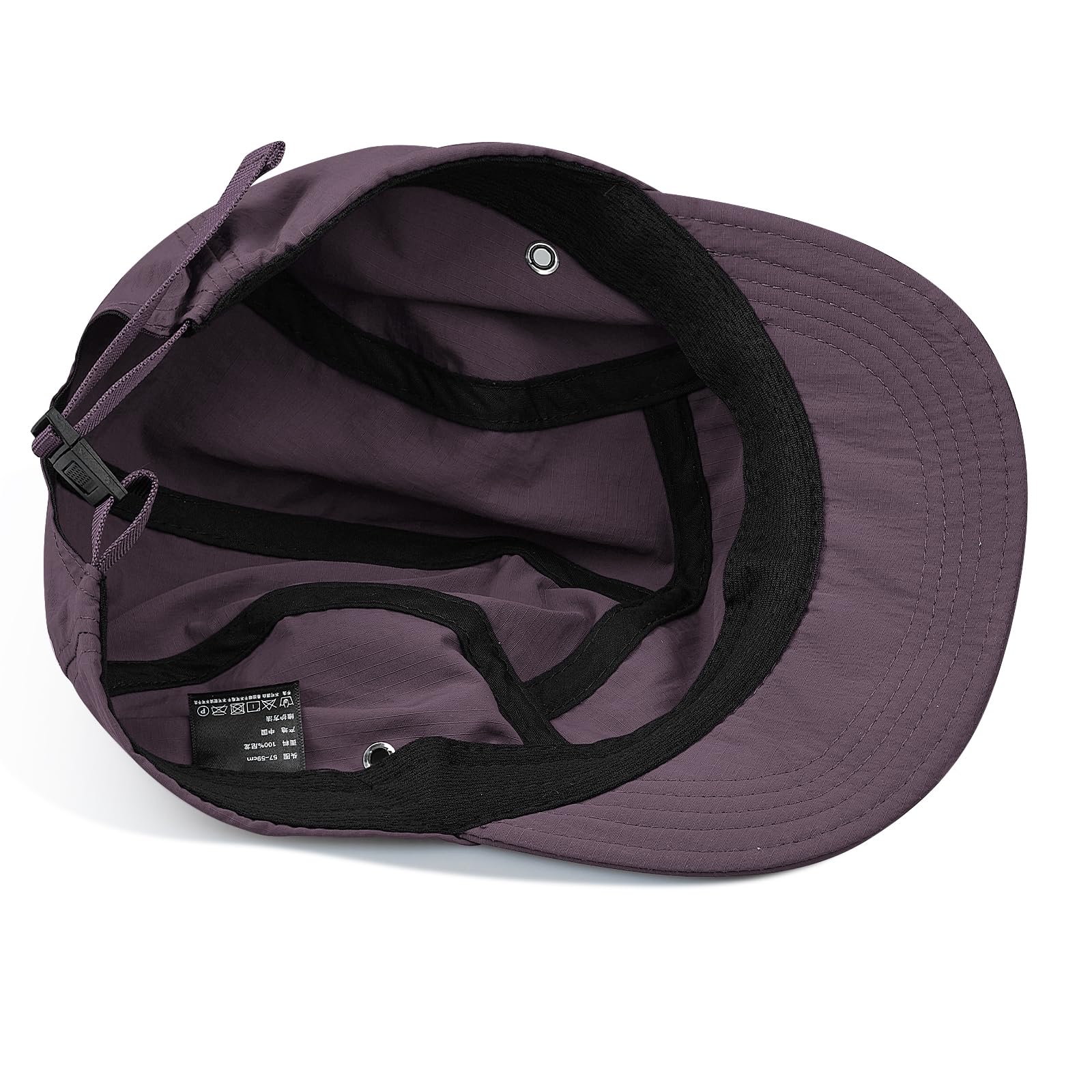 5-Panel Flat Bill Purple Hat - Casual Style