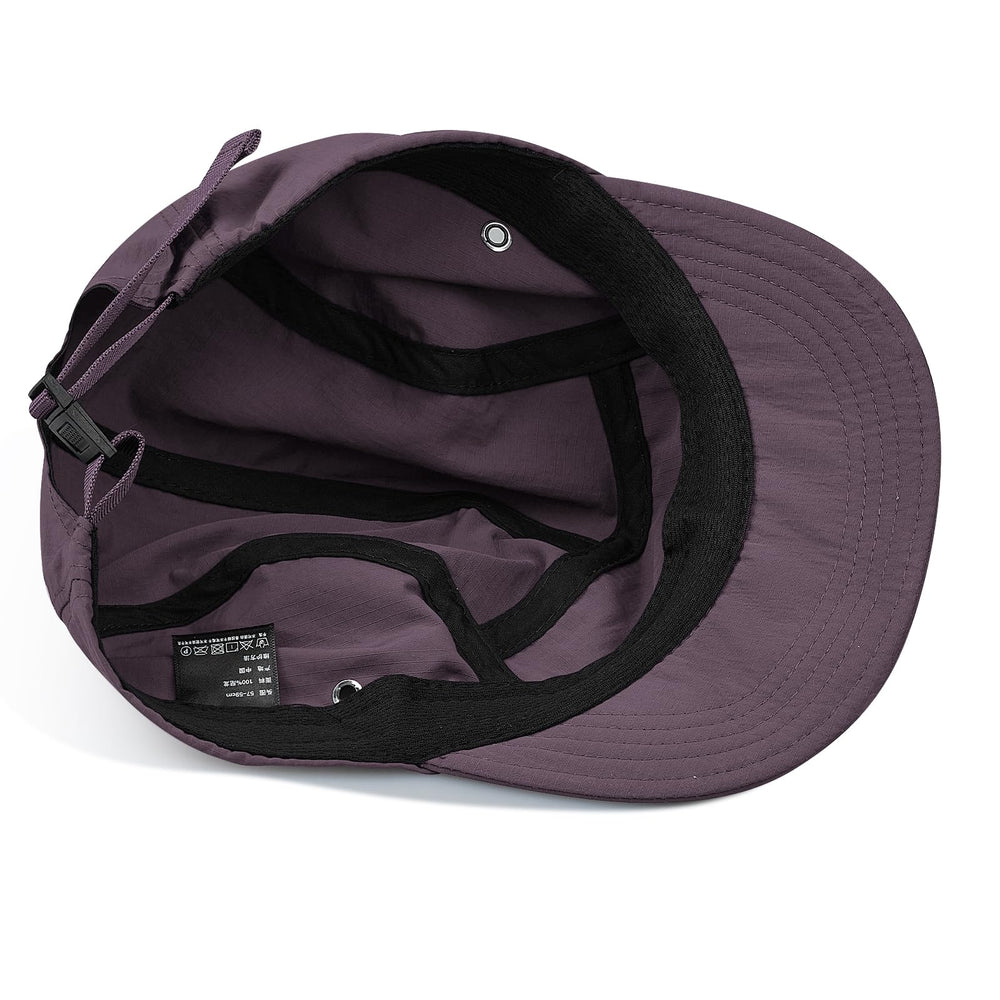 5-Panel Flat Bill Purple Hat - Casual Style