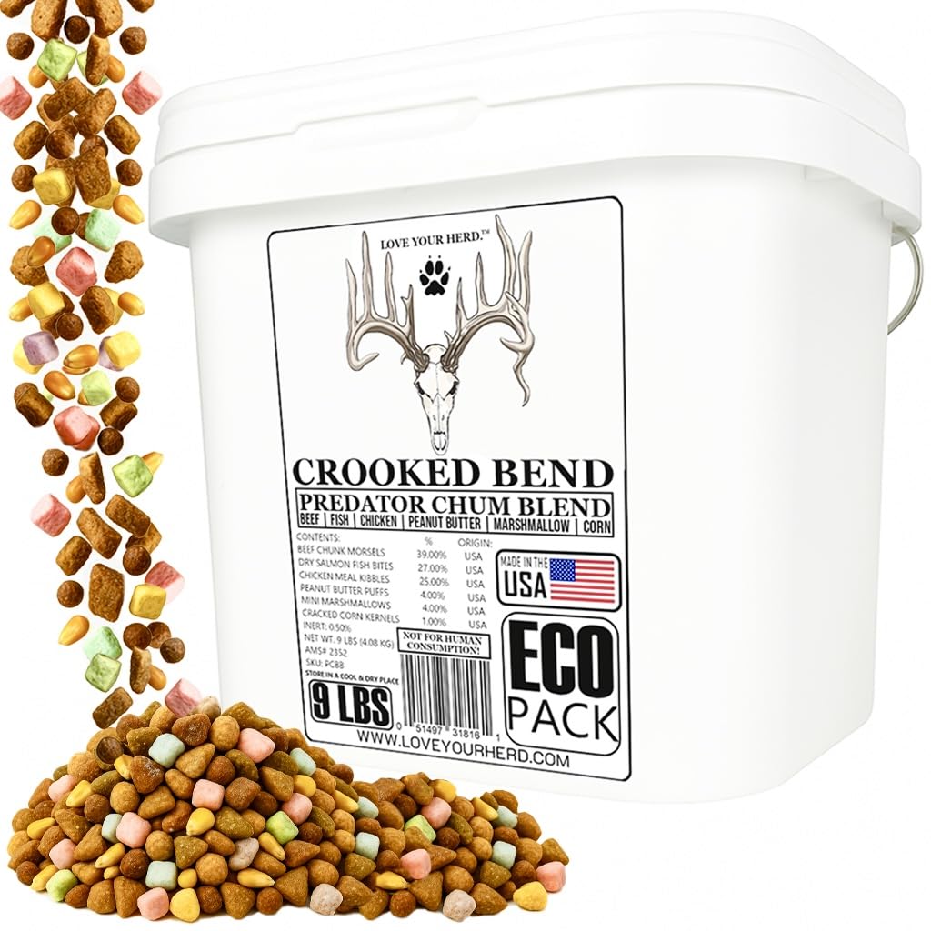 Crooked Bend Predator Chum Blend beef morsels entice predators with a strong savory aroma.