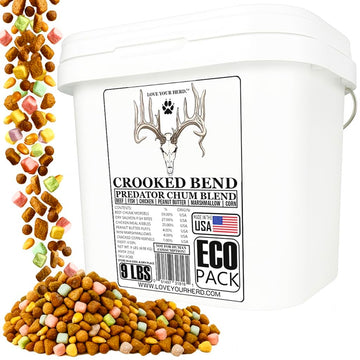 Crooked Bend Predator Chum Blend beef morsels entice predators with a strong savory aroma.