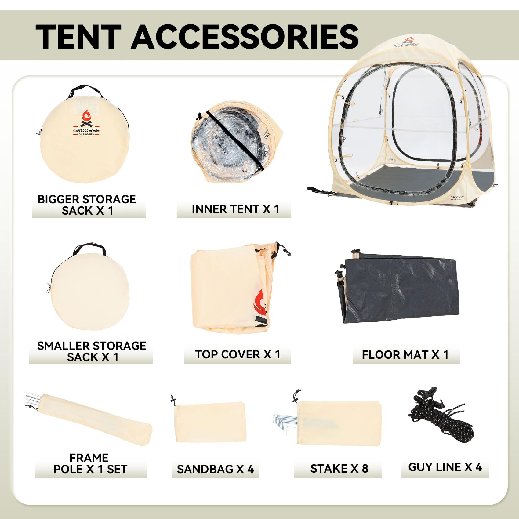 Croosseoutdoors stability kit with poles and stakes for secure setups