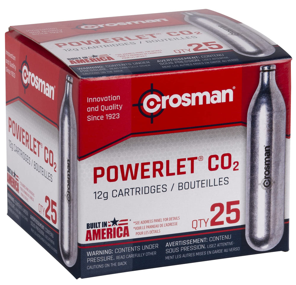 Crosman 25-Count 12-GRAM CO2 powerlet cartridges, model 2311-N