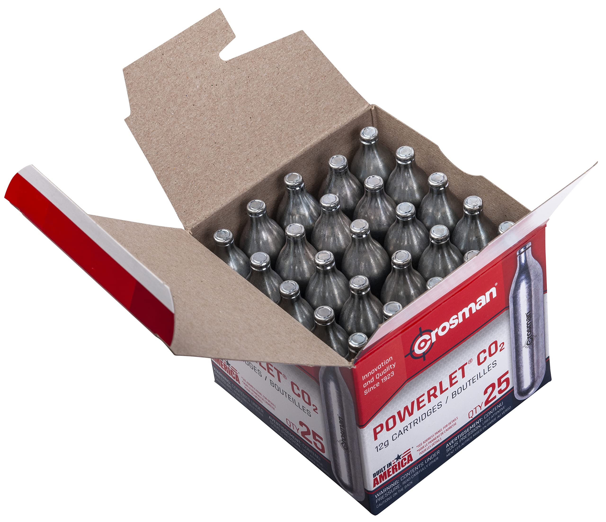 Crosman CO2 cartridges compatible with most air rifles and pistols