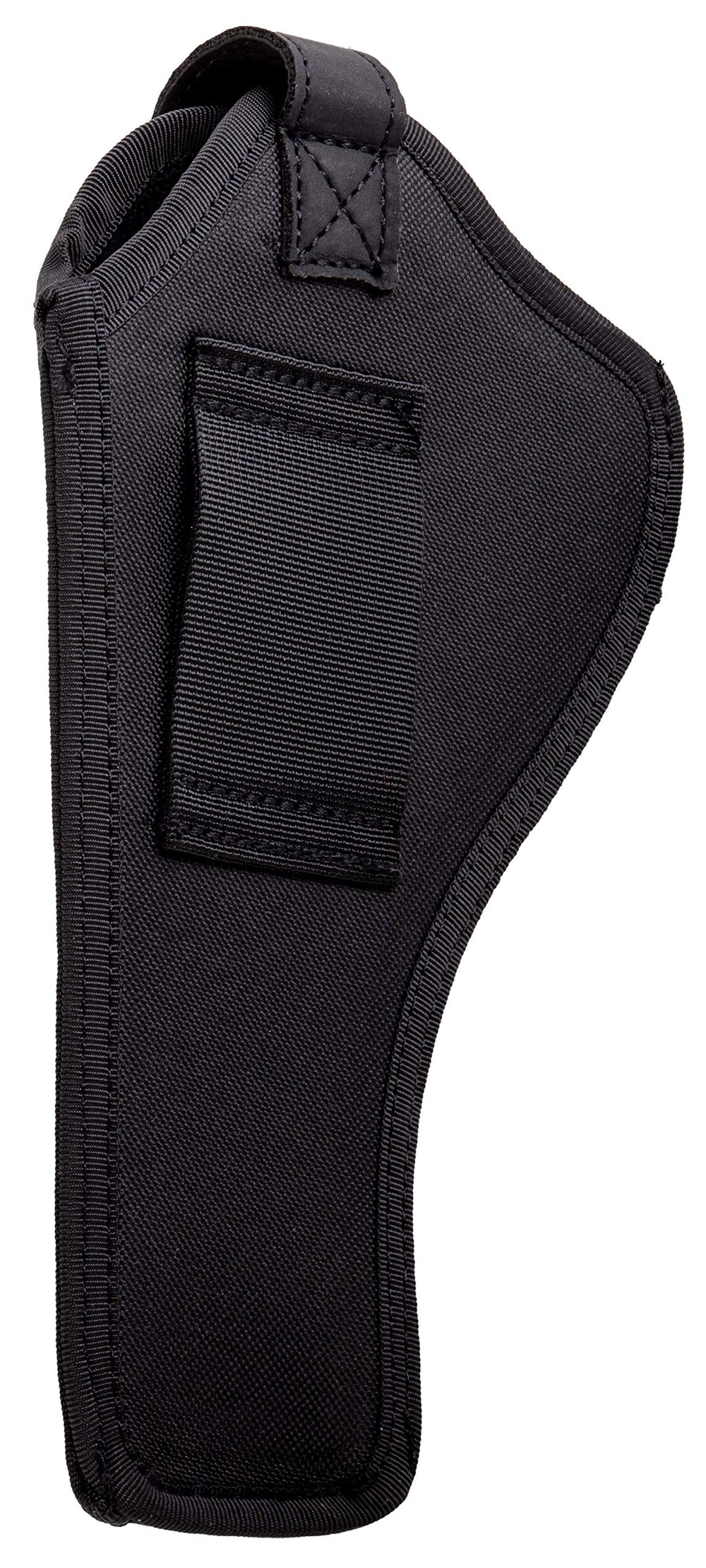 Leather snap strap securing revolver in holster