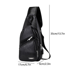 Crossbody Sling Bag earphone hole for easy listening access.