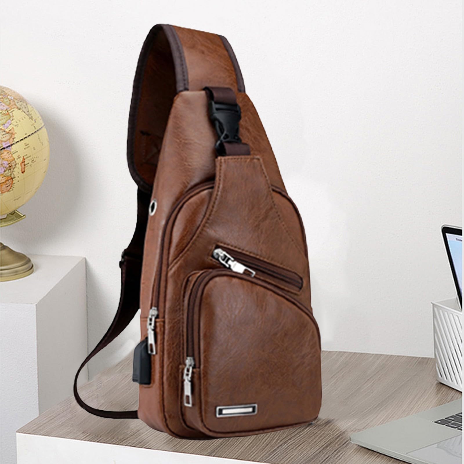 Crossbody Sling Bag tablet-friendly main pocket for easy transport.