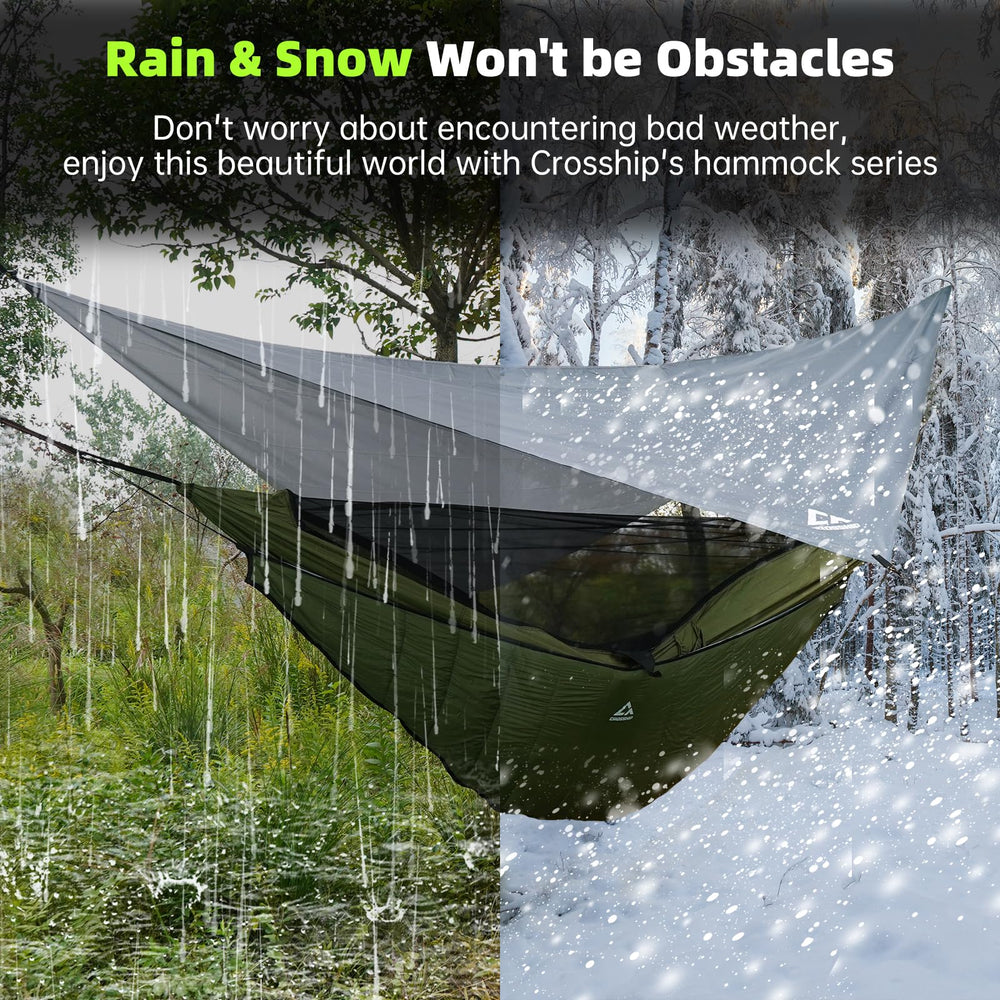 CROSSHIP 2-person hammock setup ready for two outdoors