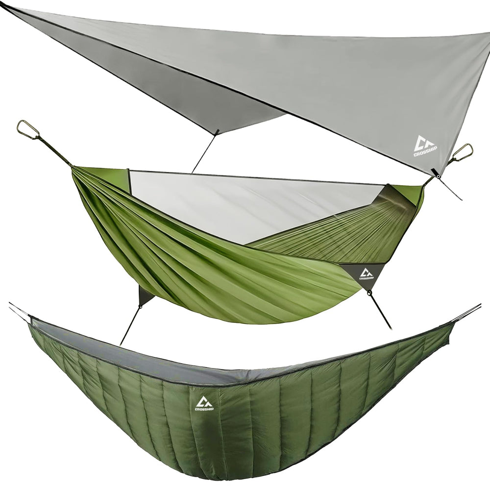 CROSSHIP camping hammock with mosquito net keeps insects away for peaceful nights outdoors