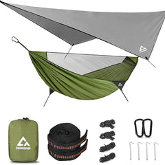 CROSSHIP camping hammock mosquito net image shows insect protection for comfortable outdoor resting.