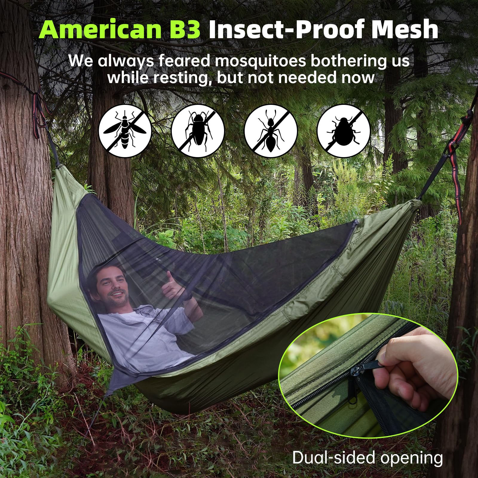 CROSSHIP hammock tree straps enable quick, secure hanging for any tree.