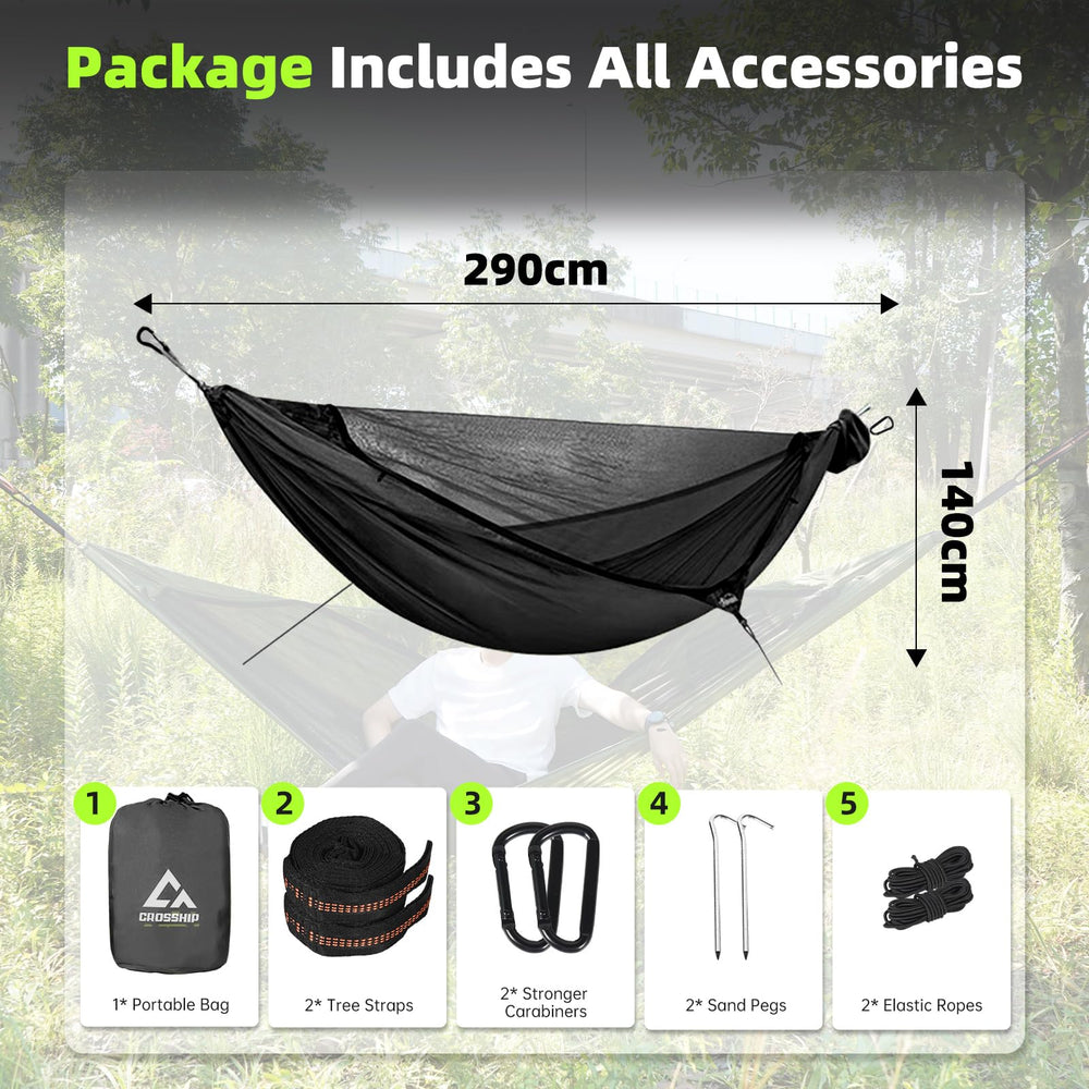 CROSSHIP two-person hammock layout offers shared comfort for couples on outdoor trips.