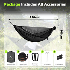 CROSSHIP two-person hammock layout offers shared comfort for couples on outdoor trips.