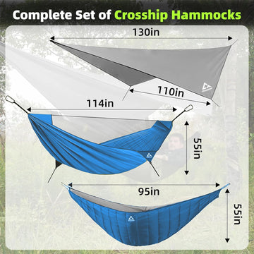 CROSSHIP hammock underquilt offers extra warmth for cool nights