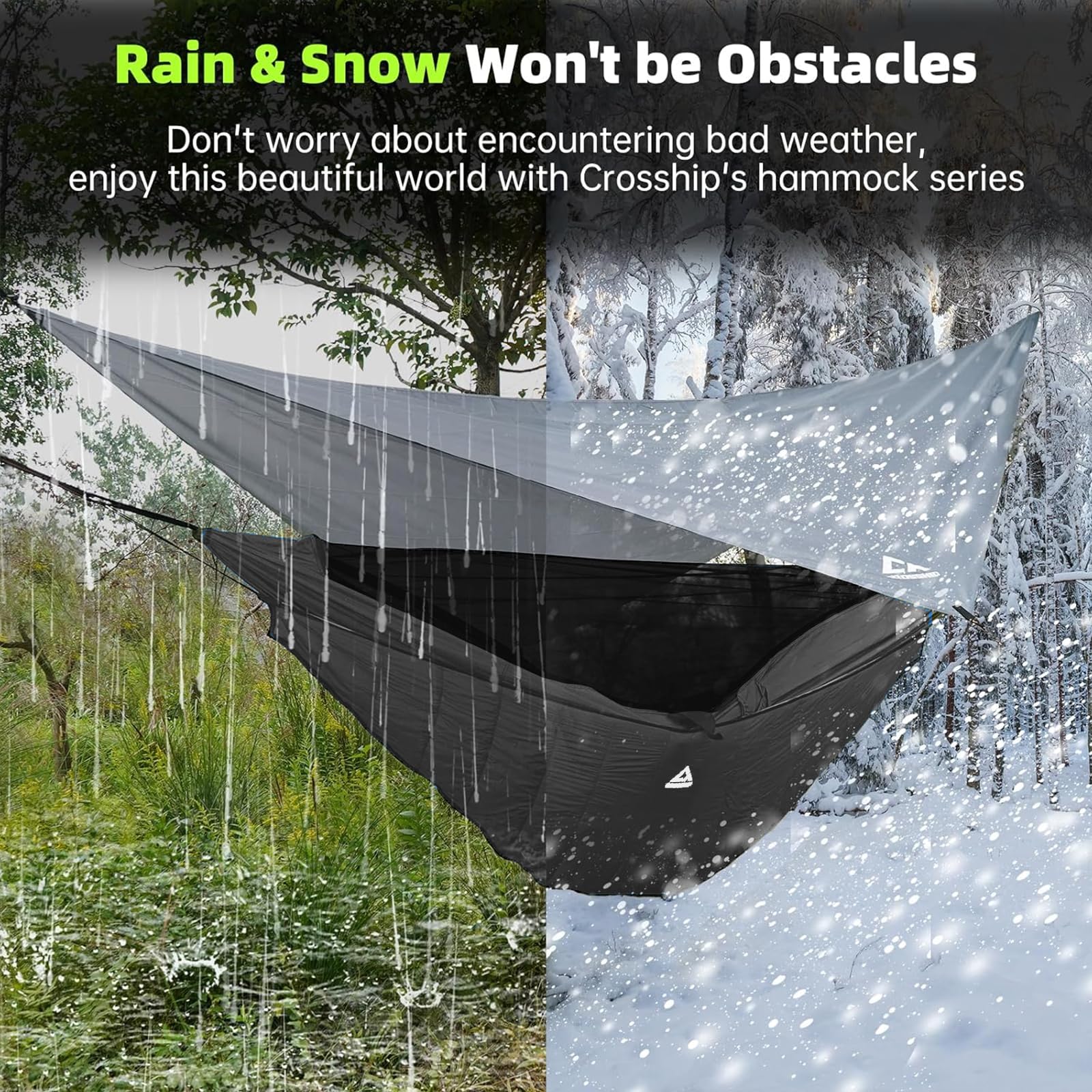 CROSSHIP 2-person hammock setup fits two hikers or friends on adventures