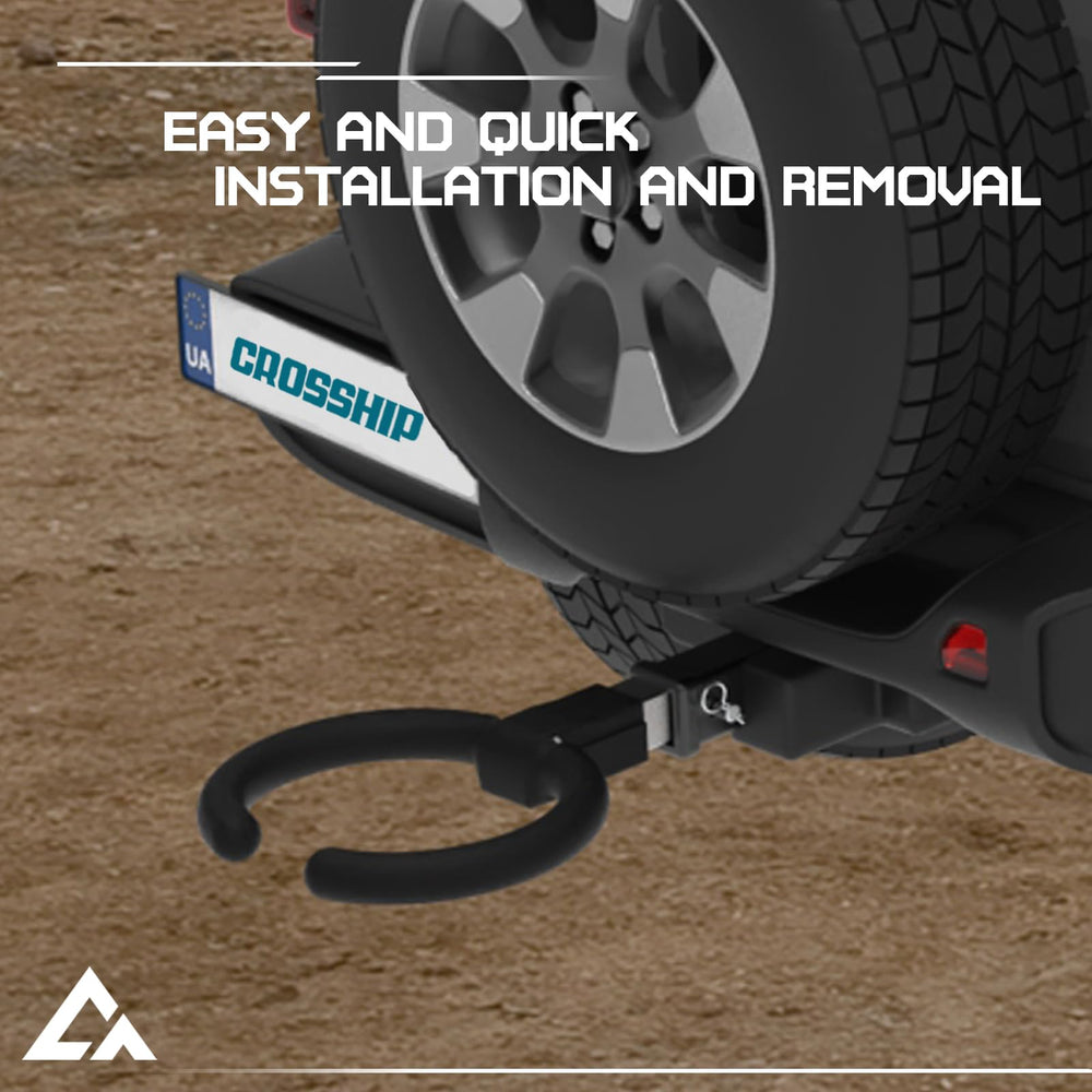 CROSSHIP hitch toilet seat compact-storage design saves space in vehicles.
