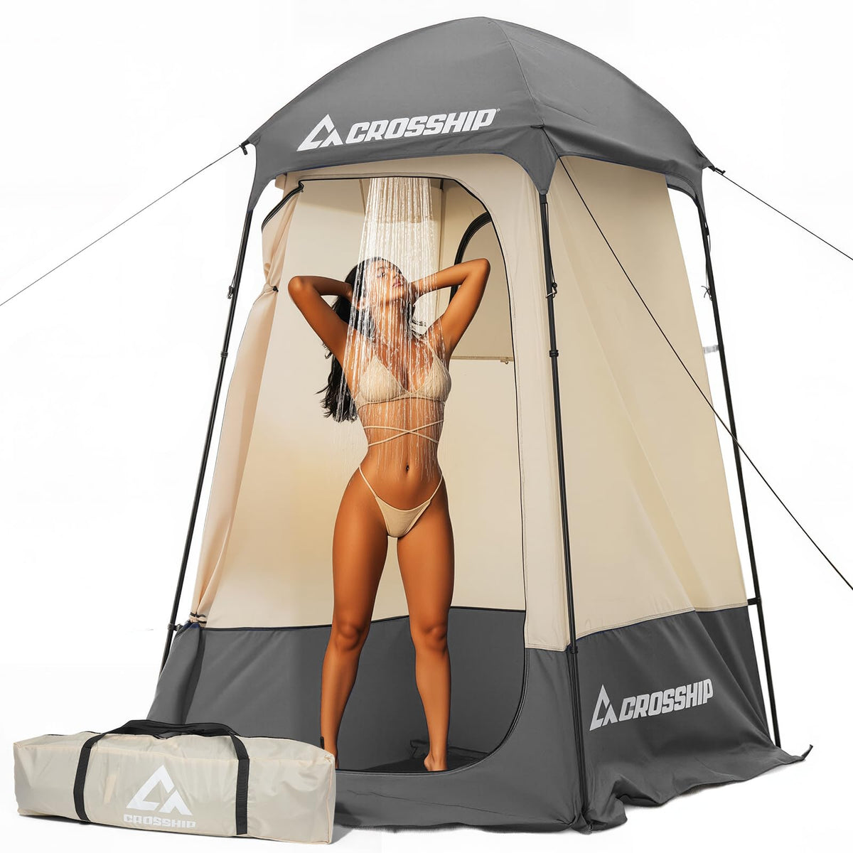 CROSSHIP outdoor privacy tent setup for quick campsite privacy and changing