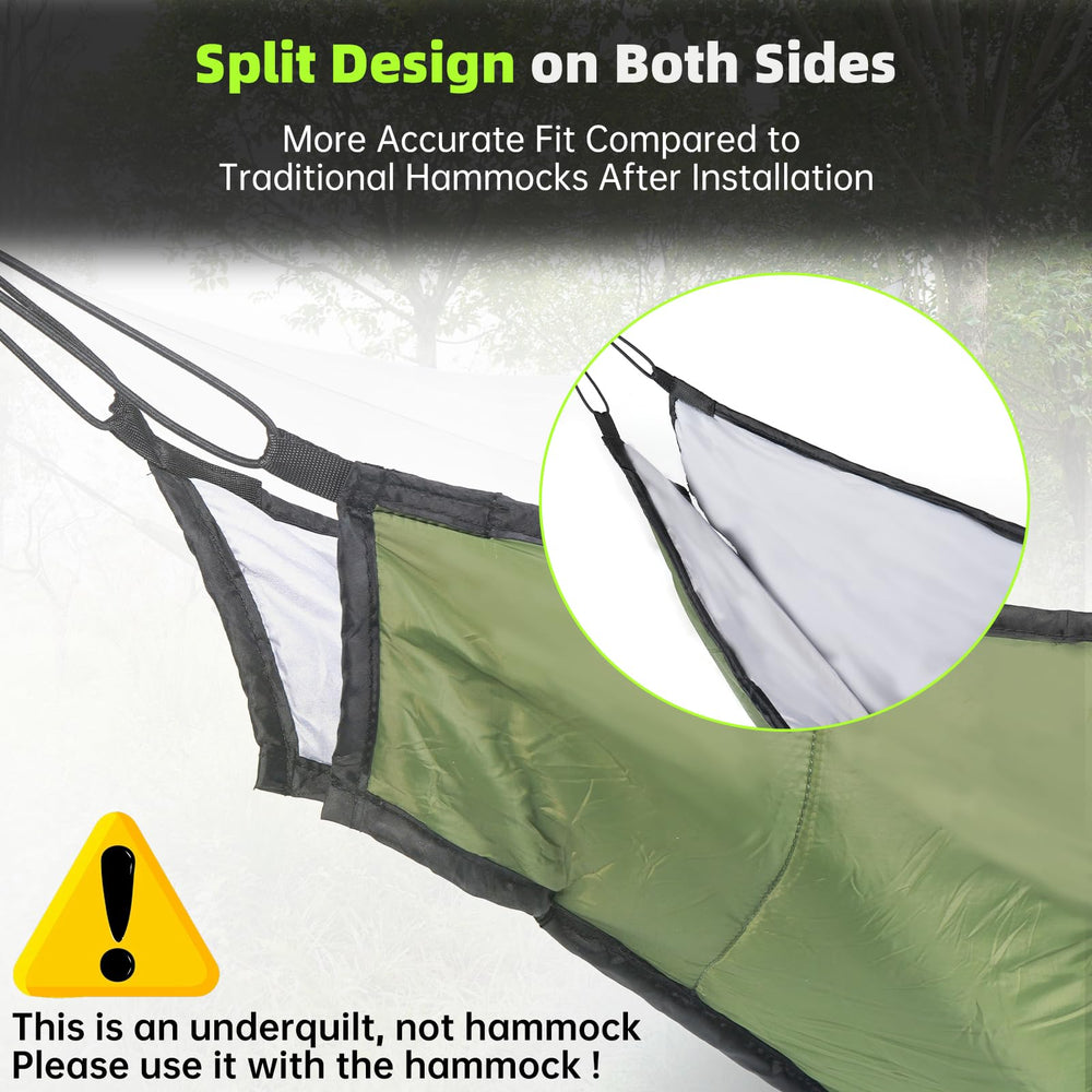 CROSSHIP hammock underquilt 700g polyester filling delivers cozy warmth without bulk.