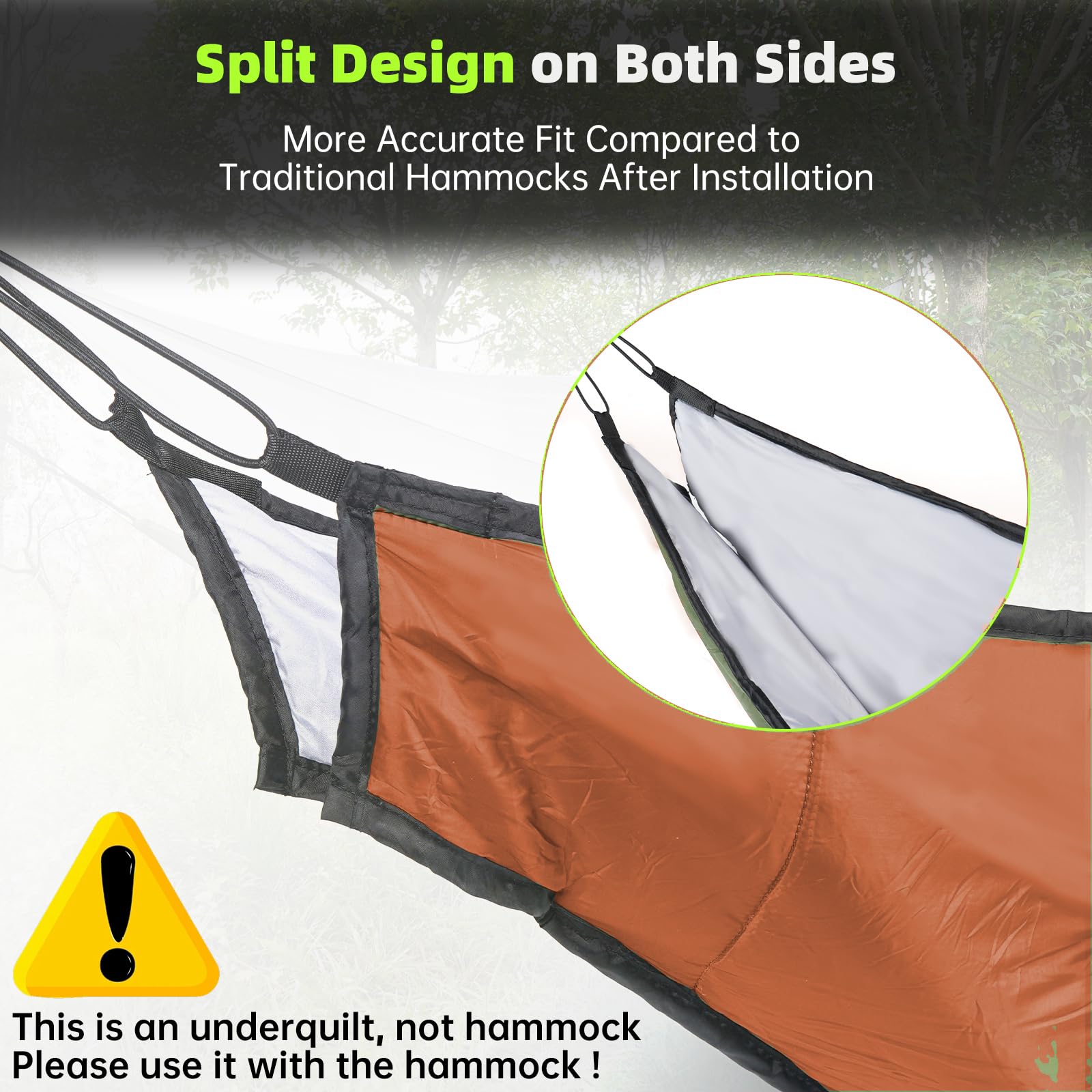 CROSSHIP packable underquilt is lightweight and portable for backcountry trips