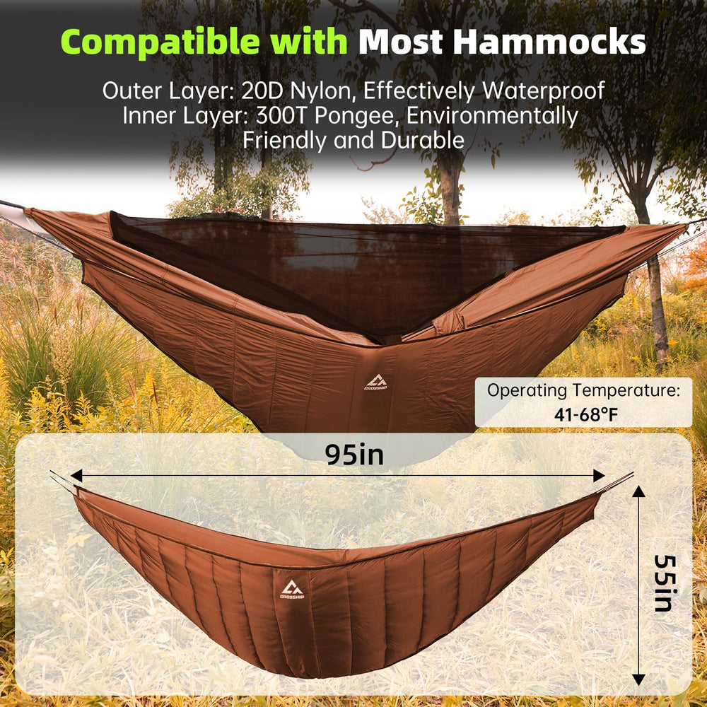 CROSSHIP underquilt stuff-sack packs compactly for easy travel