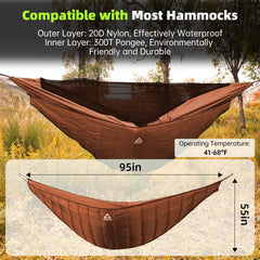 CROSSHIP underquilt stuff-sack packs compactly for easy travel