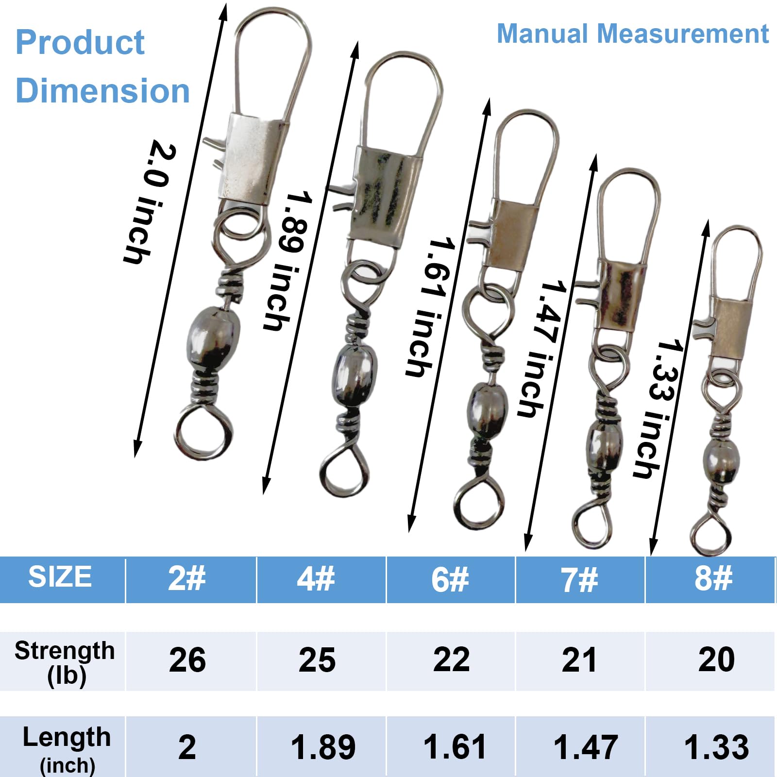 Crosslock snaps and barrel swivels for strong connections