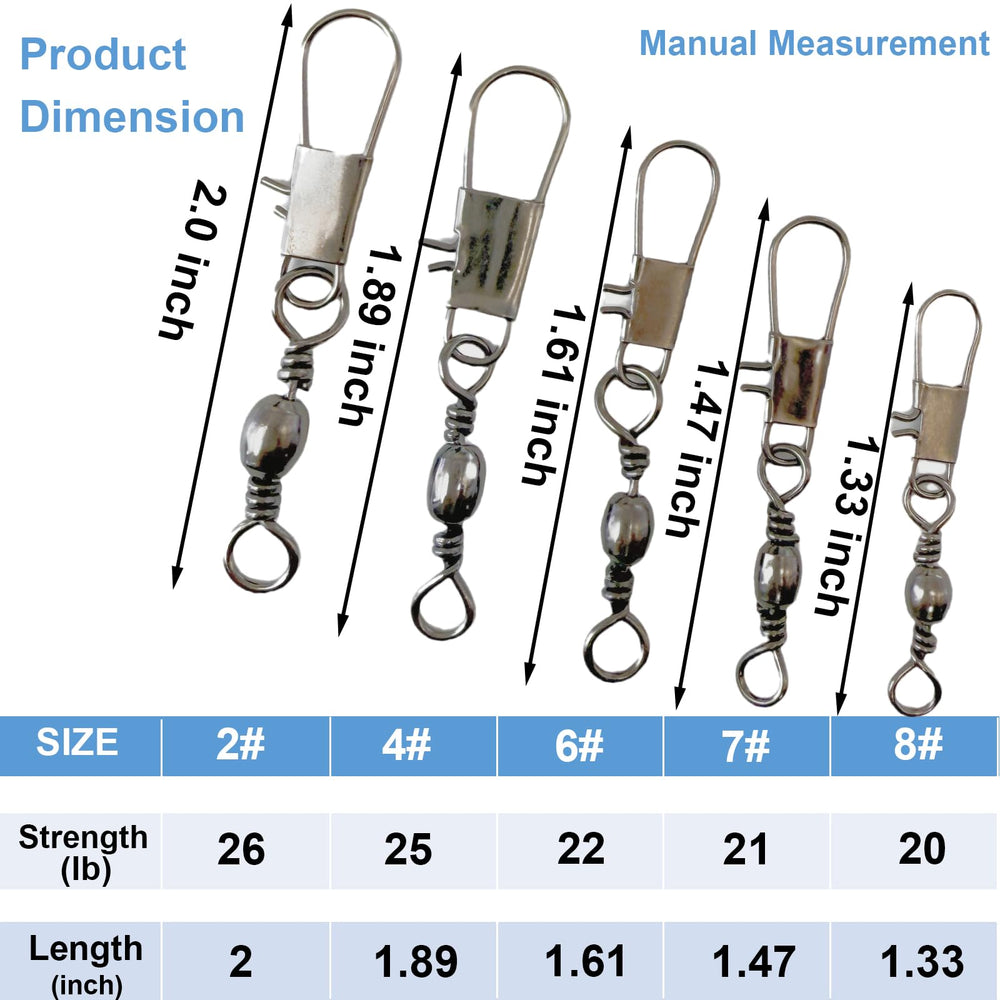 Crosslock snaps and barrel swivels for strong connections