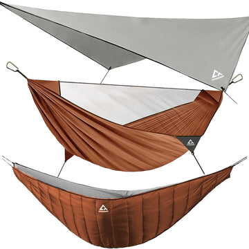 CROSSSHIP camping hammock with mosquito net shields you from bugs during outdoor lounging.