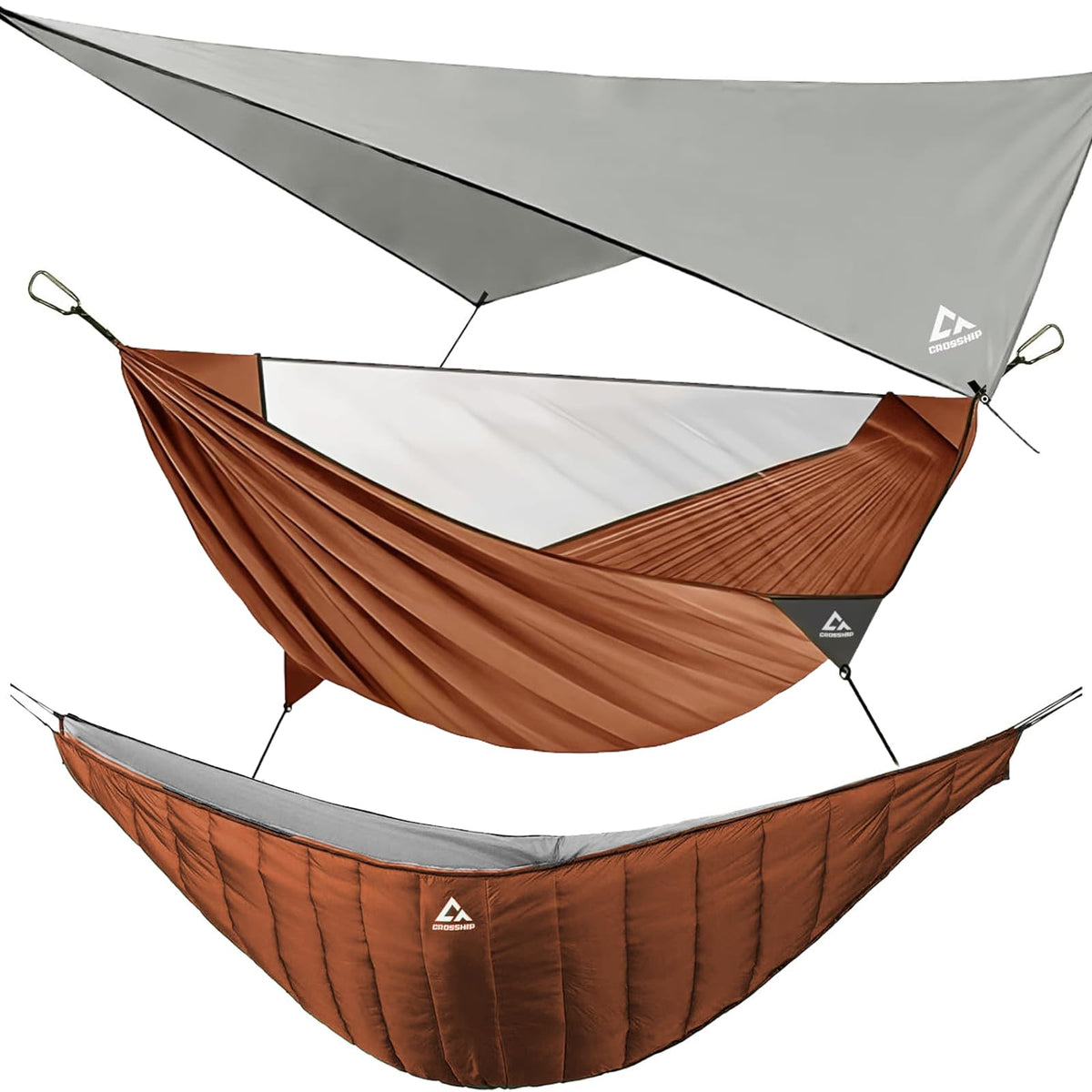 CROSSSHIP camping hammock with mosquito net shields you from bugs during outdoor lounging.