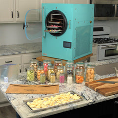 Crunch Co. oxygen absorbers shown reducing air for fresher stored foods.