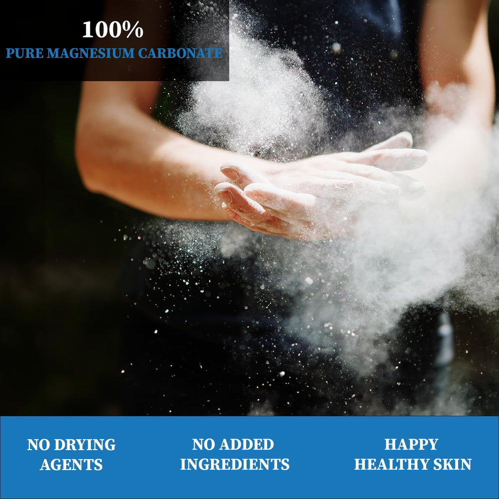 Crux Power chalk resealable bag keeps chalk fresh and mess-free between sessions.